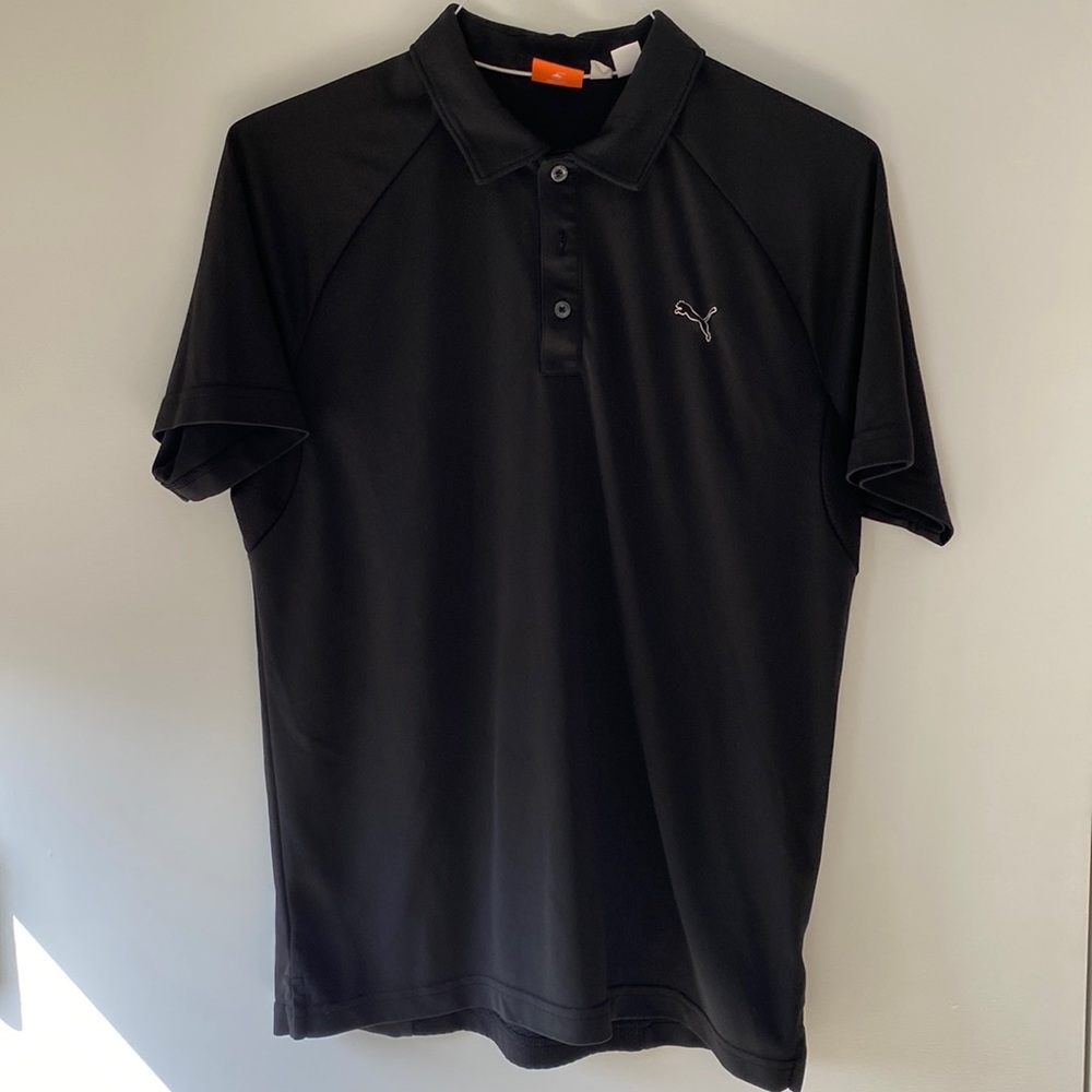 Puma men’s medium black sweat wicking golf polo